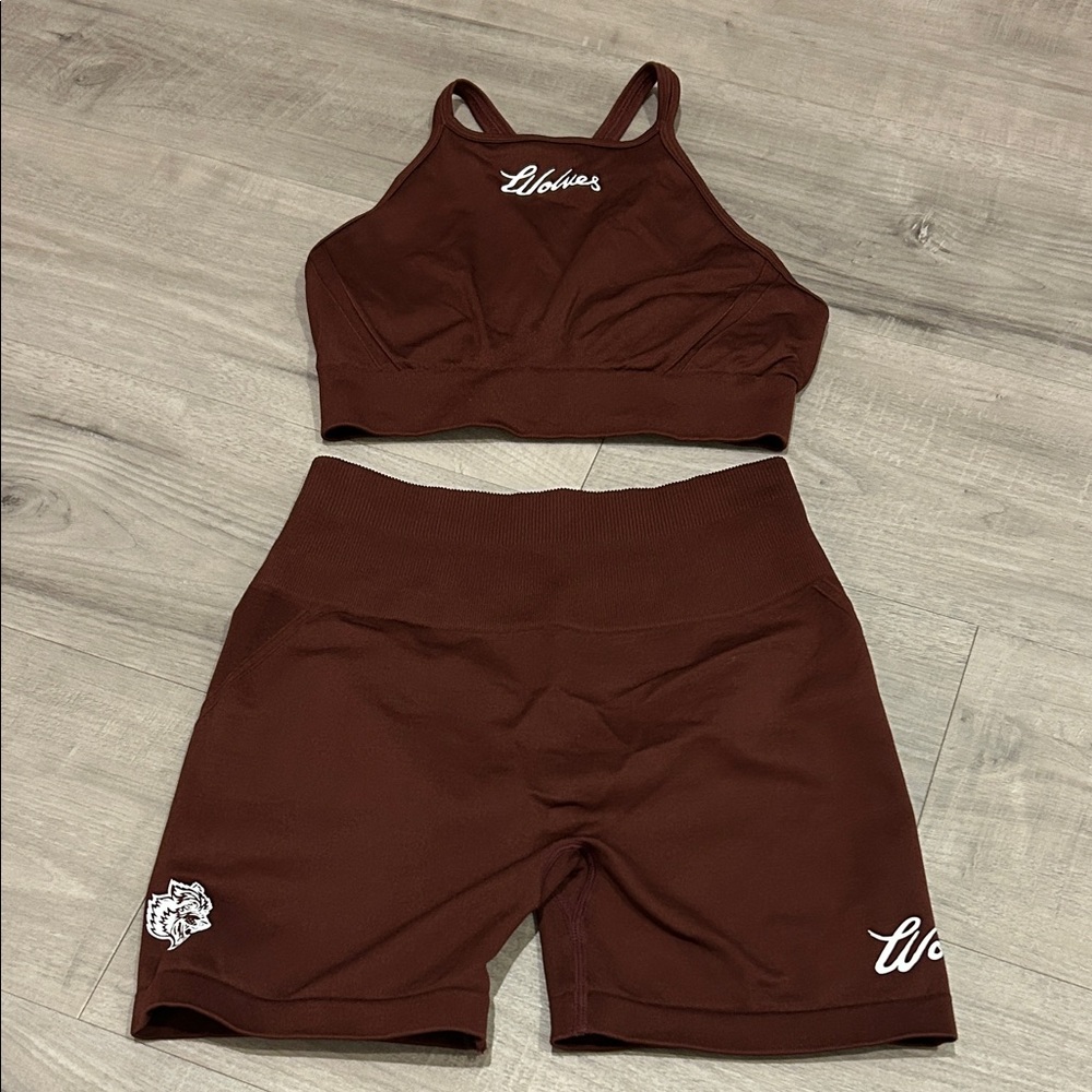 RARE Darc Sport Plum Sports Bra and Shorts Set